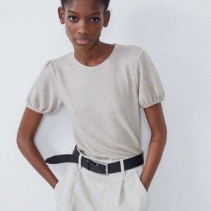 Zara Soft Puff Sleeve T-shirt